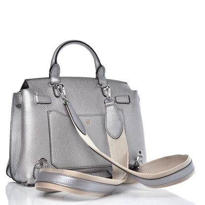MCM Metallic Pebbled Calfskin Medium Milla Backpack Silver 3 of 7