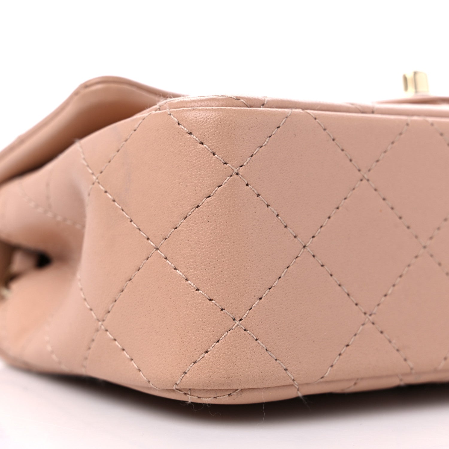 Chanel Lambskin Quilted Mini Rectangular Flap Beige 8 of 10