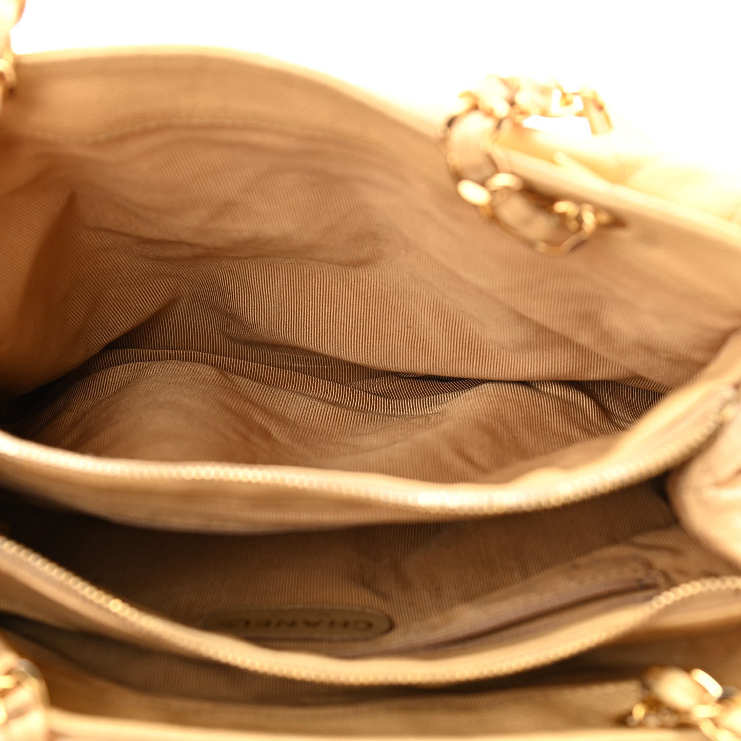 Caviar Quilted Flap Shoulder Bag Beige