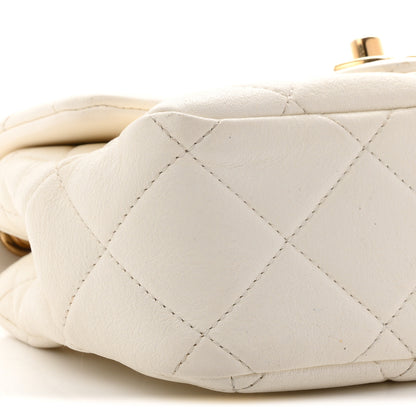 Chanel Lambskin Metal Quilted Mini Top Handle Square Flap White 9 of 11