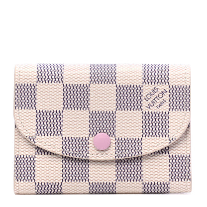 Louis Vuitton Damier Azur Rosalie Coin Purse Rose Ballerine 1 of 5