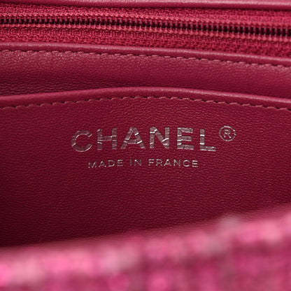 Chanel Metallic Tweed Quilted Mini Rectangular Flap Pink 6 of 11