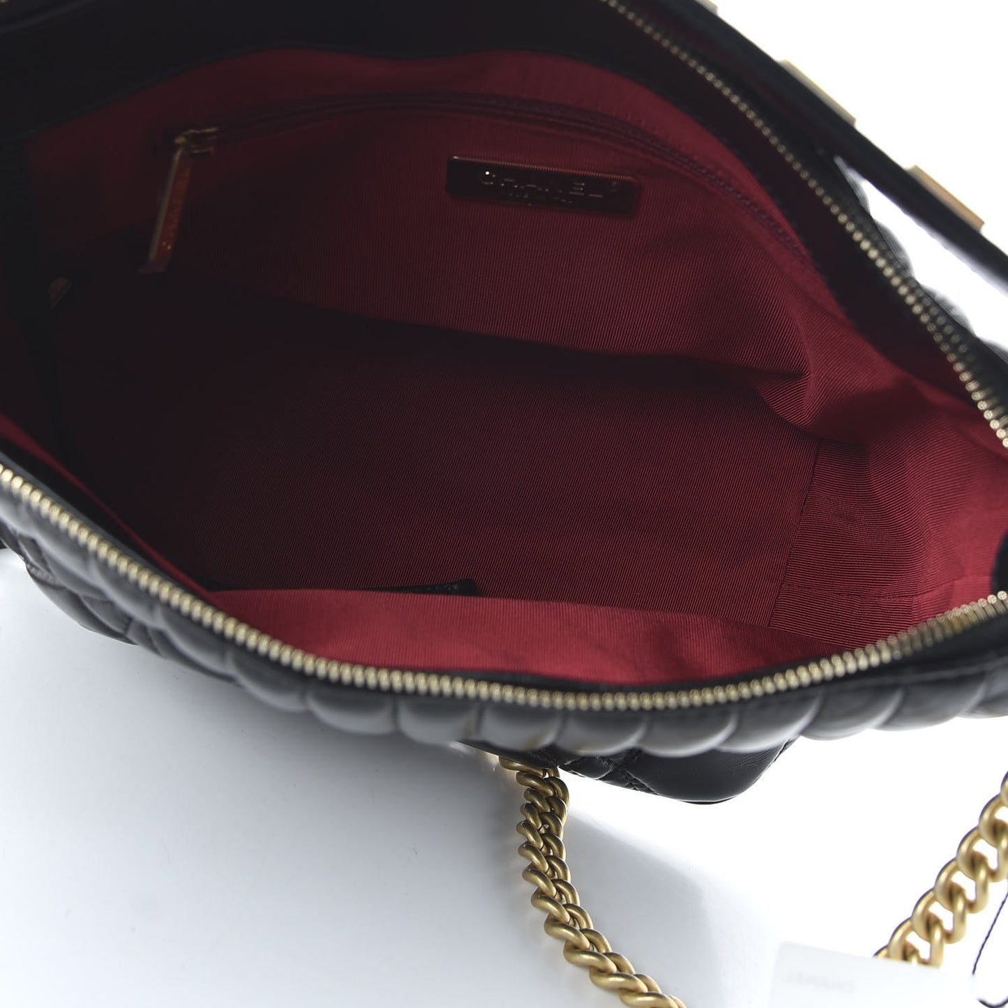 Glazed Calfskin Quilted State Of The Art Hobo Black