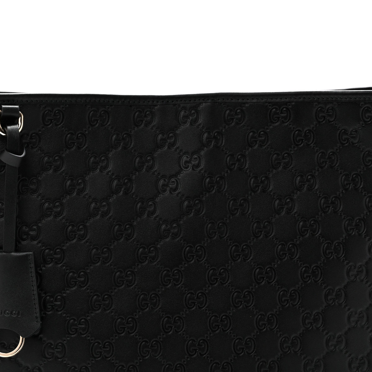 Gucci GG Calfskin Embossed Emblem Medium Shoulder Bag Black 8 of 10
