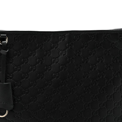Gucci GG Calfskin Embossed Emblem Medium Shoulder Bag Black 8 of 10