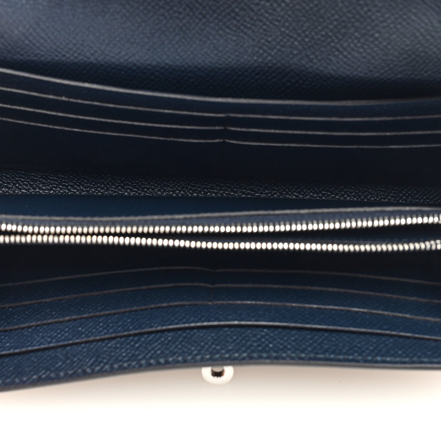 Epsom Verso Kelly Longue Wallet Gris Asphalt Bleu Indigo