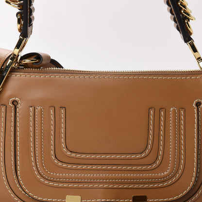 Chloe Shiny Calfskin Small Marcie Saddle Shoulder Bag Autumnal Brown 10 of 10