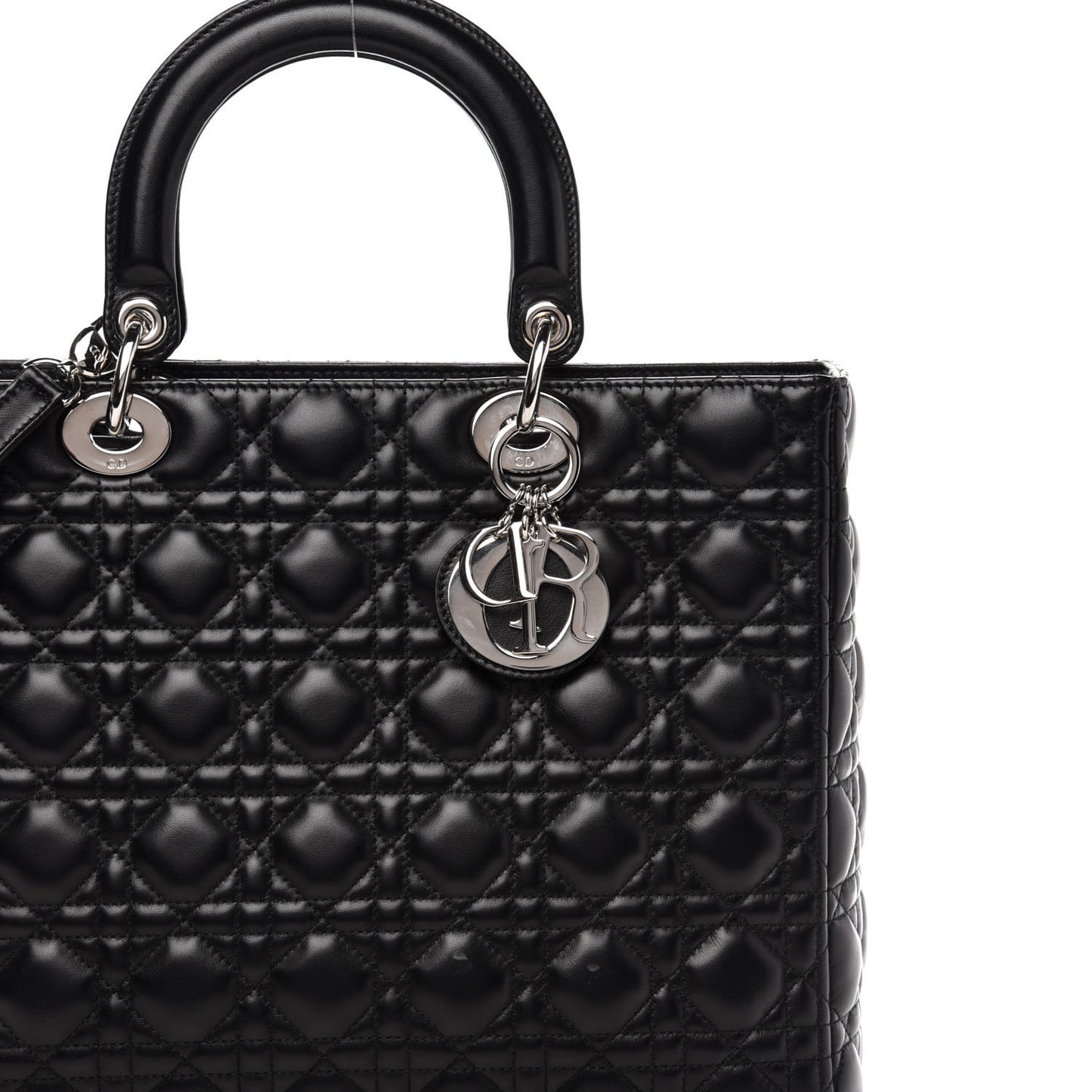 Lambskin Cannage Large Lady Dior Black