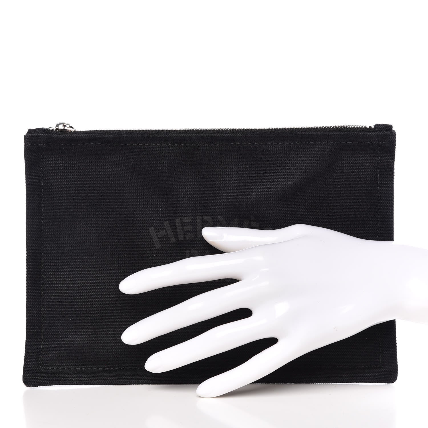 Hermes Toile Flat Yachting Pouch Black 2 of 9