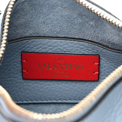 Valentino Garavani Pebbled Calfskin Small Rockstud Flip Lock Shoulder Bag Niagara 6 of 8