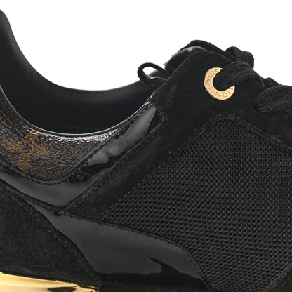 Louis Vuitton Suede Monogram Run Away Sneakers 38 Black 10 of 11
