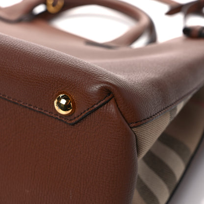 Burberry Grainy Calfskin House Check Large Banner Tote Tan 10 of 10