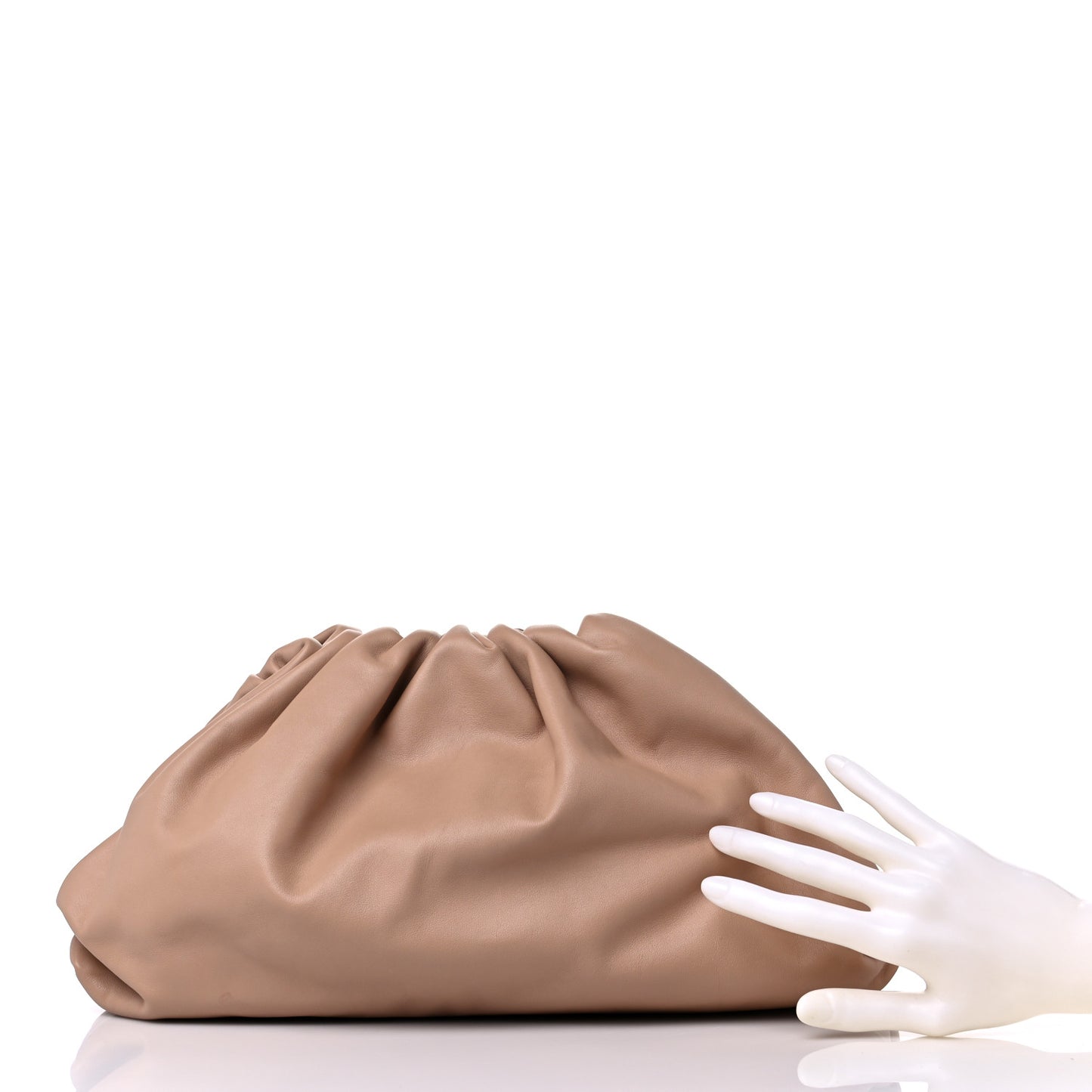 Smooth Butter Calf The Pouch Oversized Clutch Almond