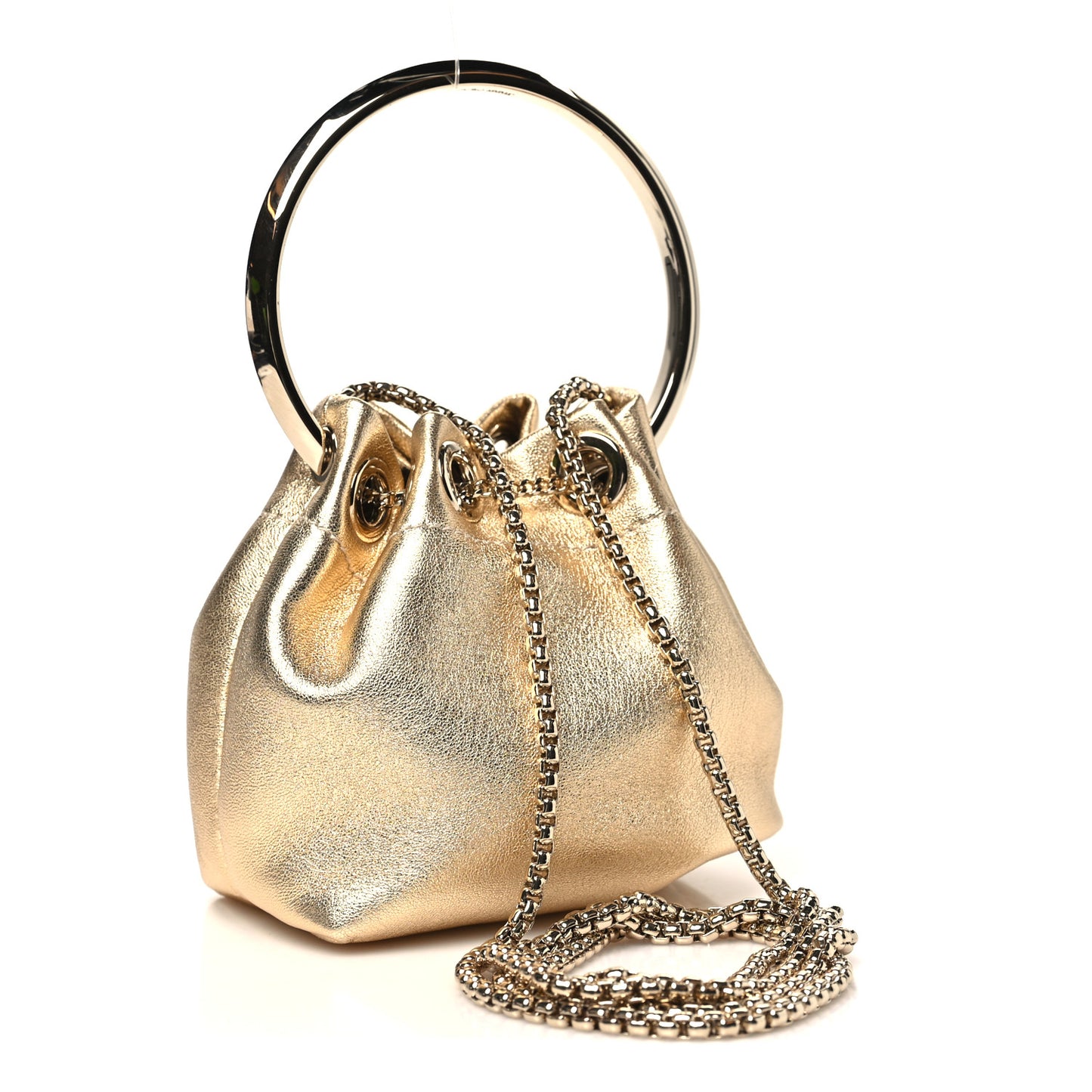 Metallic Nappa Micro Bon Bon Bag Gold