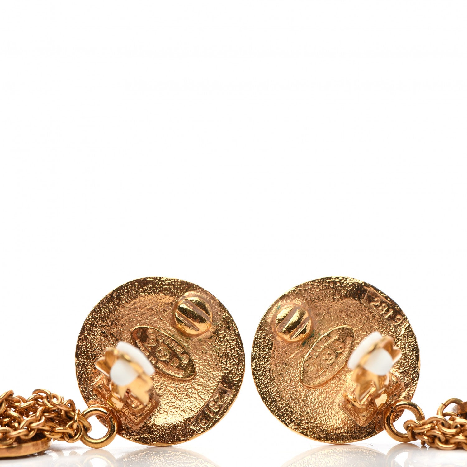 Chanel CC Logo Drop Clip On Earrings Gold 4 of 4
