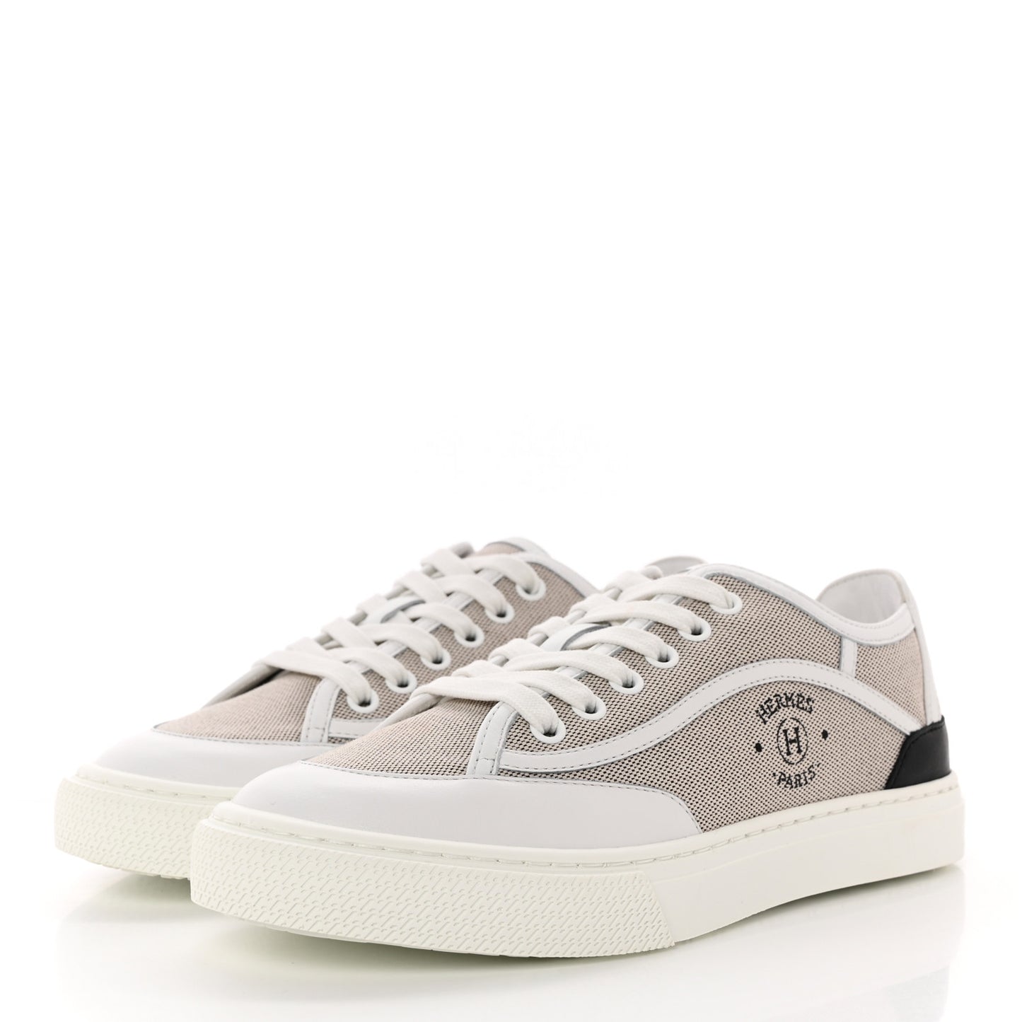 Canvas Calfskin Get Sneakers 35 Prunoir Blanc