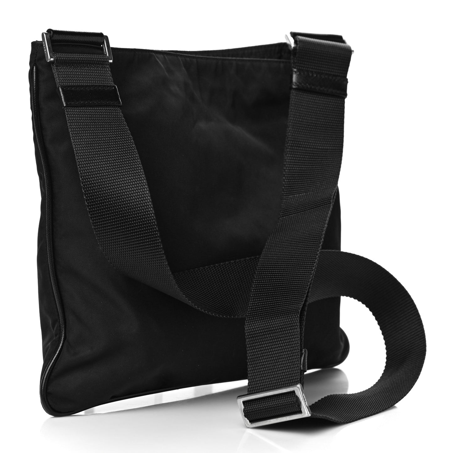 Nylon Vela Flat Messenger Bag Black