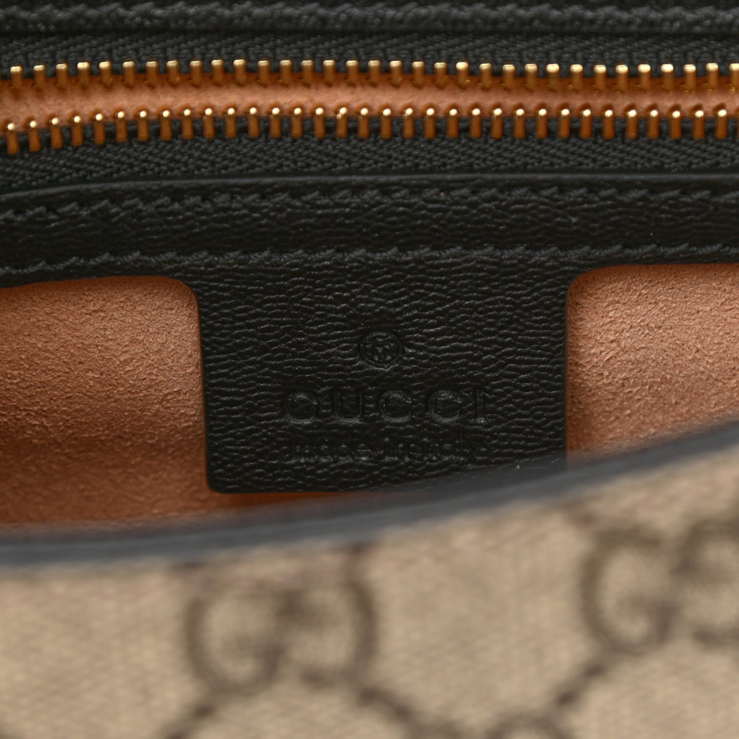 GG Supreme Monogram Calfskin Small Padlock Messenger Shoulder Bag Beige Black Cuir