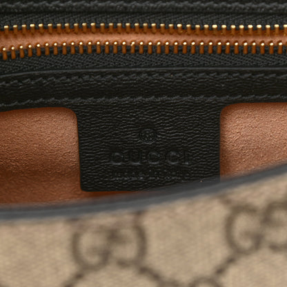 Gucci GG Supreme Monogram Calfskin Small Padlock Messenger Shoulder Bag Beige Black Cuir 6 of 11