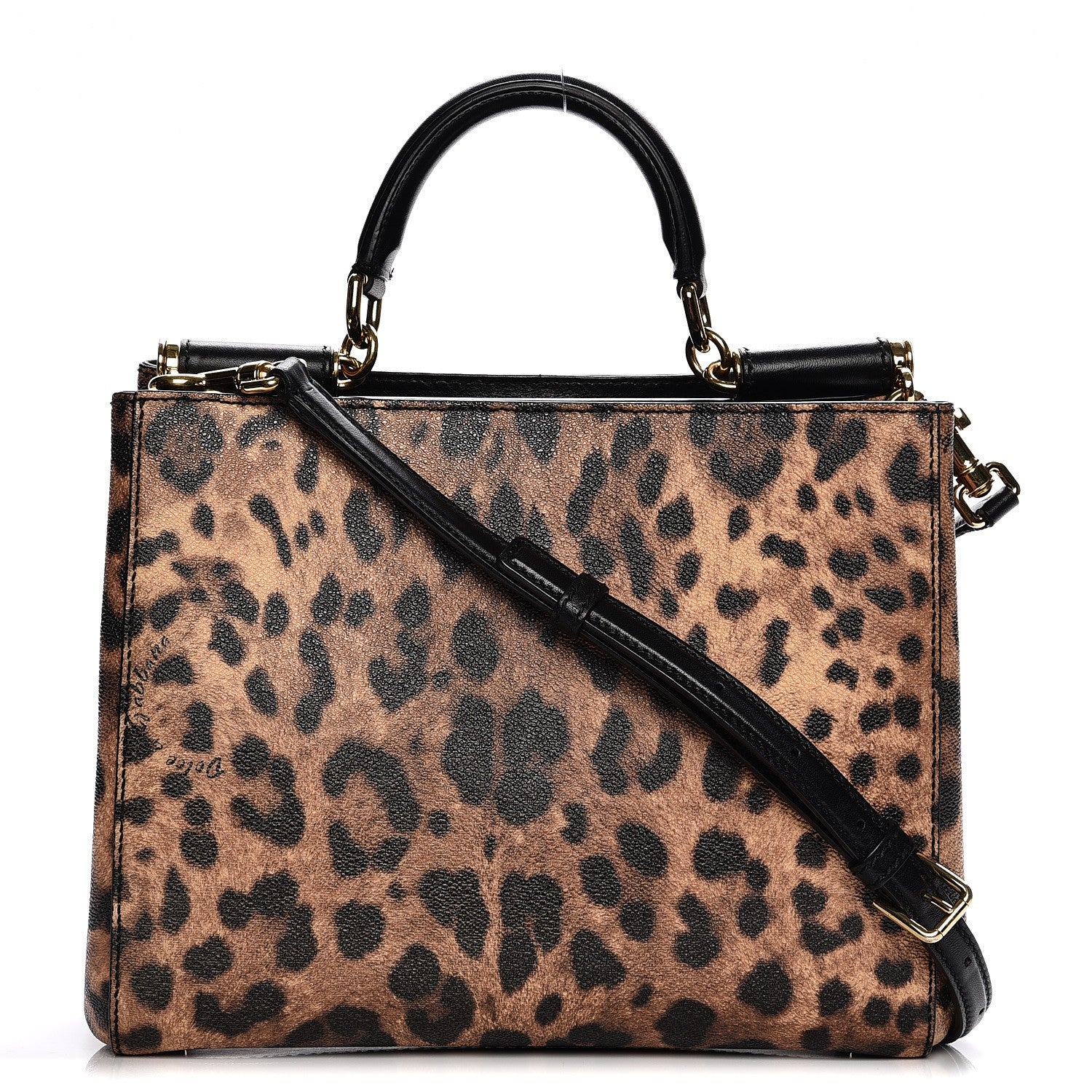 Dolce & Gabbana Dauphine Leopard Print Medium Miss Sicily Shopper Tote Naturale 1 of 8