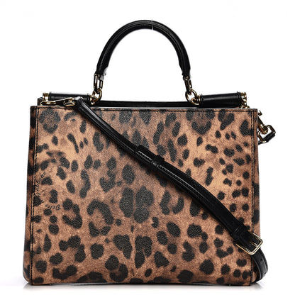 Dolce & Gabbana Dauphine Leopard Print Medium Miss Sicily Shopper Tote Naturale 1 of 8
