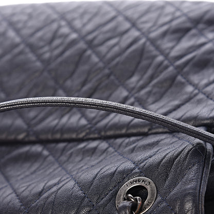 Chanel Sheepskin Quilted Jumbo Easy Flap Navy Blue 12 of 18