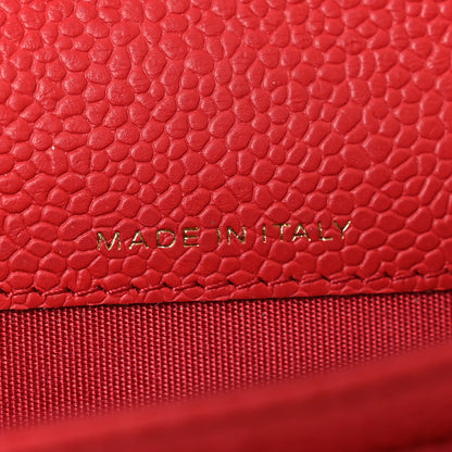 Chanel Caviar Quilted Boy Flap Card Holder Wallet Red 7 of 8