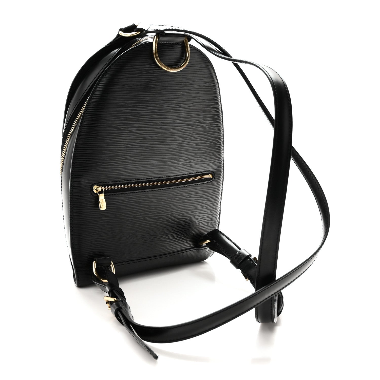 black louis vuitton epi backpack Vintage Leather Mabillon stud closure keeps whats inside secure LOUIS VUITTON Mabillon Epi Leather