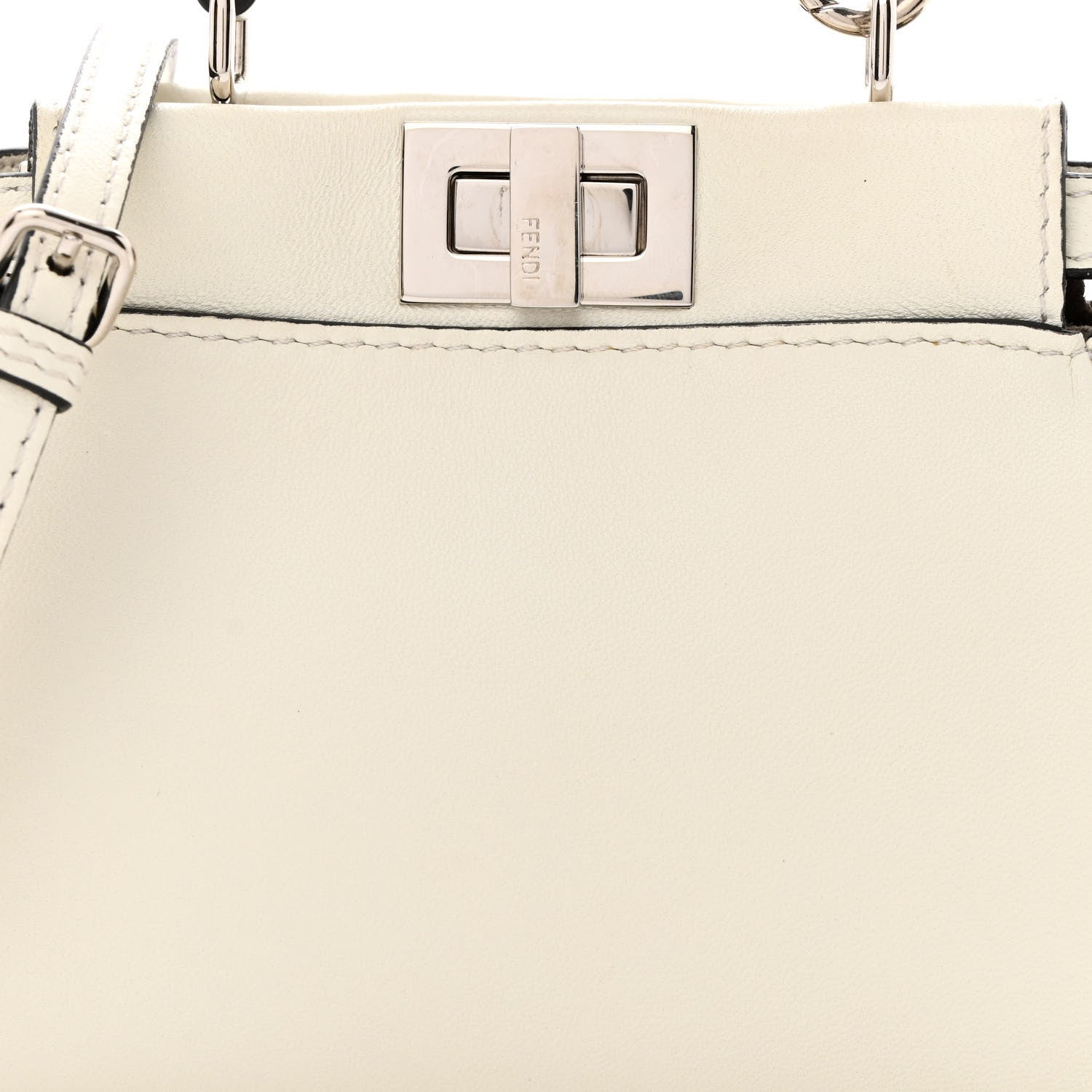 Fendi Shiny Nappa Micro Peekaboo Iconic Satchel White 8 of 11