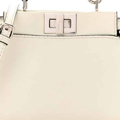 Fendi Shiny Nappa Micro Peekaboo Iconic Satchel White 8 of 11