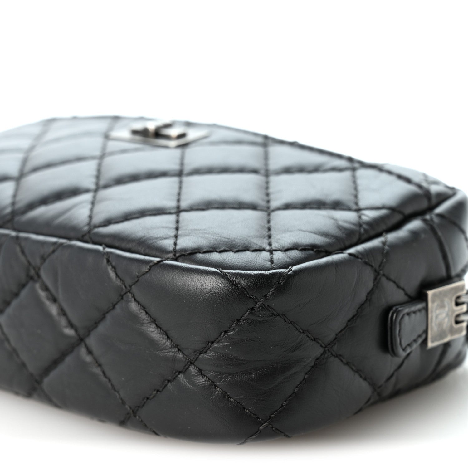 Chanel Aged Calfskin Quilted Mini Reissue Camera Case Black 10 of 10