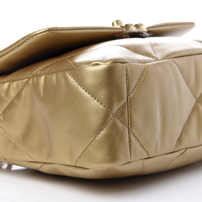 Chanel Metallic Goatskin Quilted Medium 19 Flap Gold 7 of 9