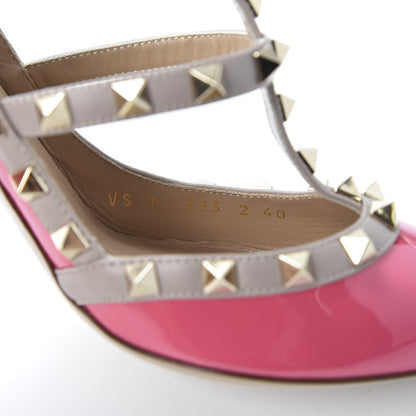 Valentino Garavani Patent Nappa Rockstud Ankle Strap 100mm Pumps 40 Shadow Pink Poudre 9 of 10