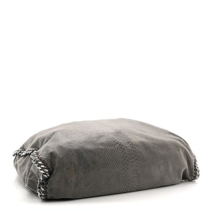 Stella McCartney Metallic Faux Snakeskin Big Falabella Tote Grey 4 of 13