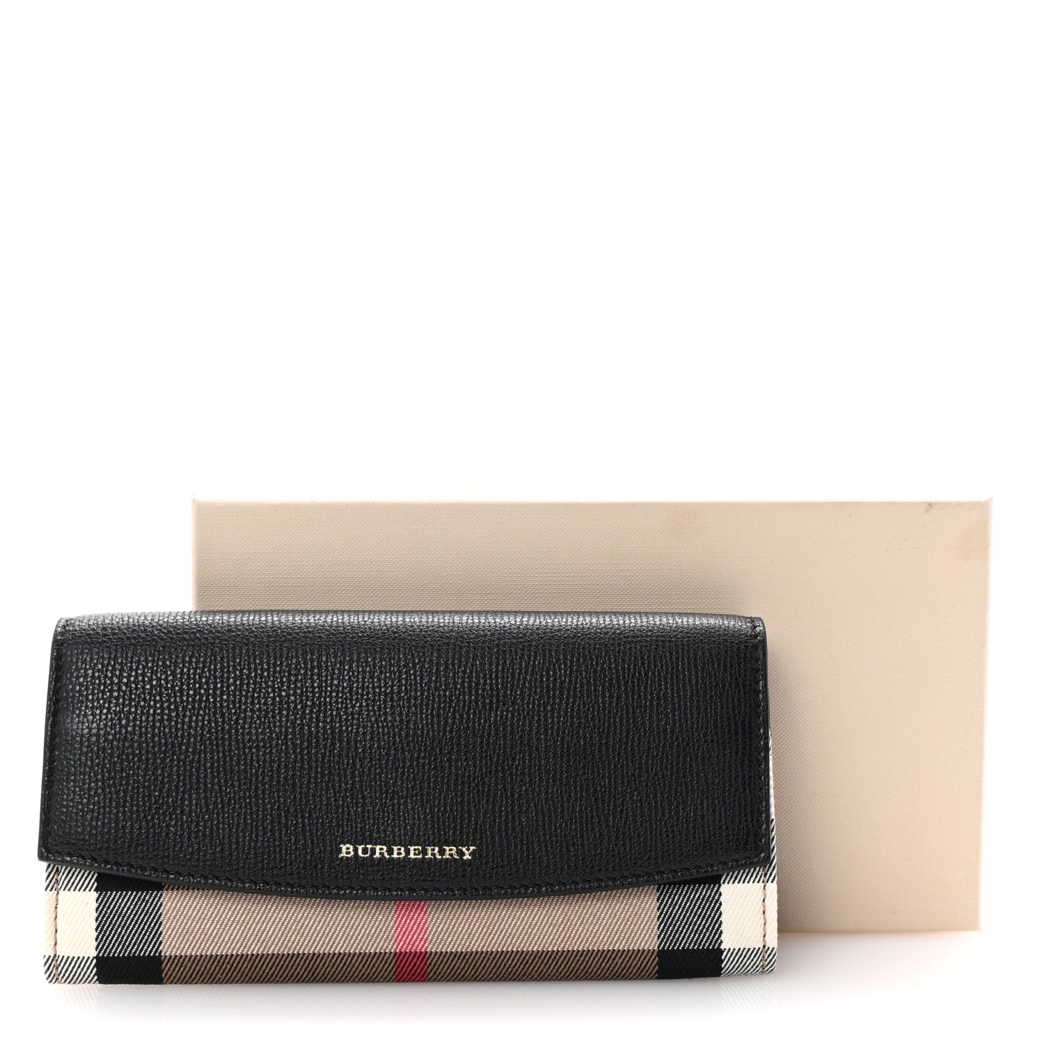 Burberry Grainy Calfskin House Check Porter Continental Wallet Black 7 of 7