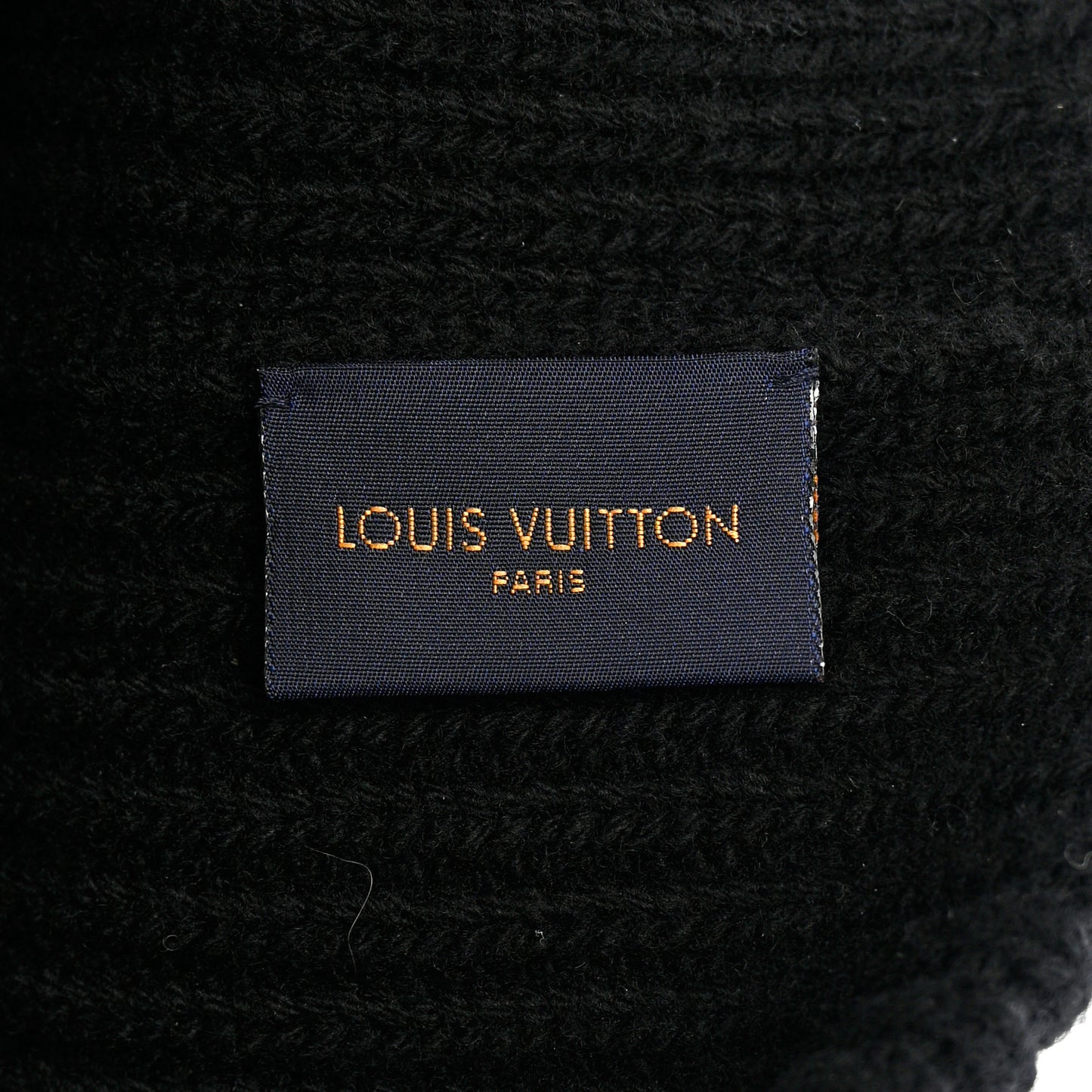 Wool LV initials Monogram Beanie Hat Black