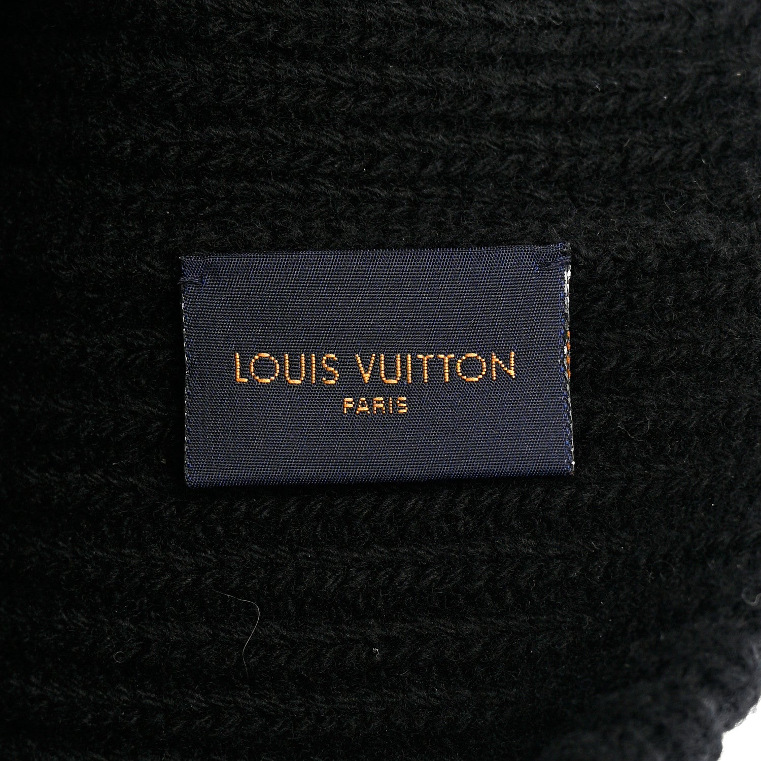 Louis Vuitton Wool LV initials Monogram Beanie Hat Black 5 of 7
