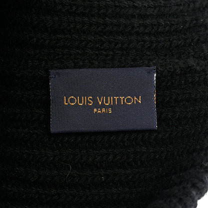 Louis Vuitton Wool LV initials Monogram Beanie Hat Black 5 of 7