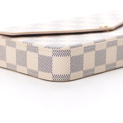 Louis Vuitton Damier Azur Pochette Felicie Chain Wallet Rose Ballerine 11 of 13