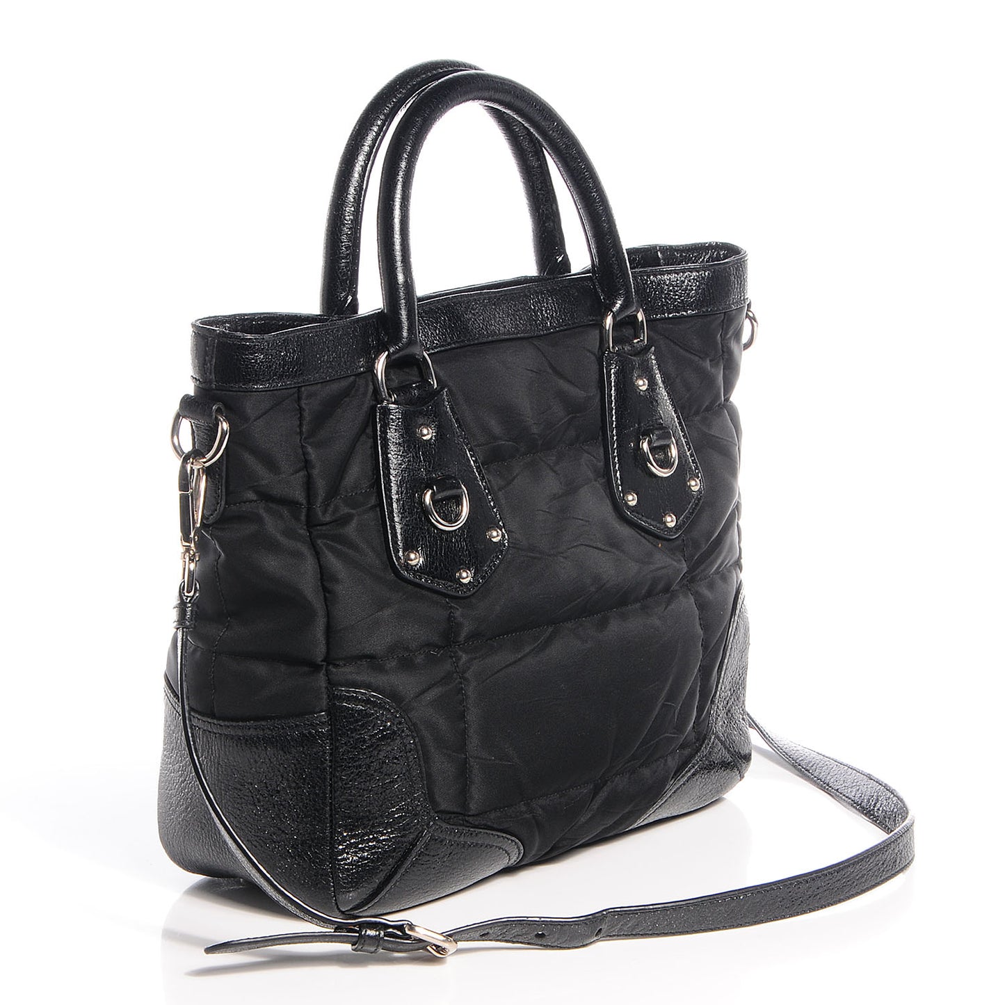 Tessuto Nylon Quilted Tote Nero Black