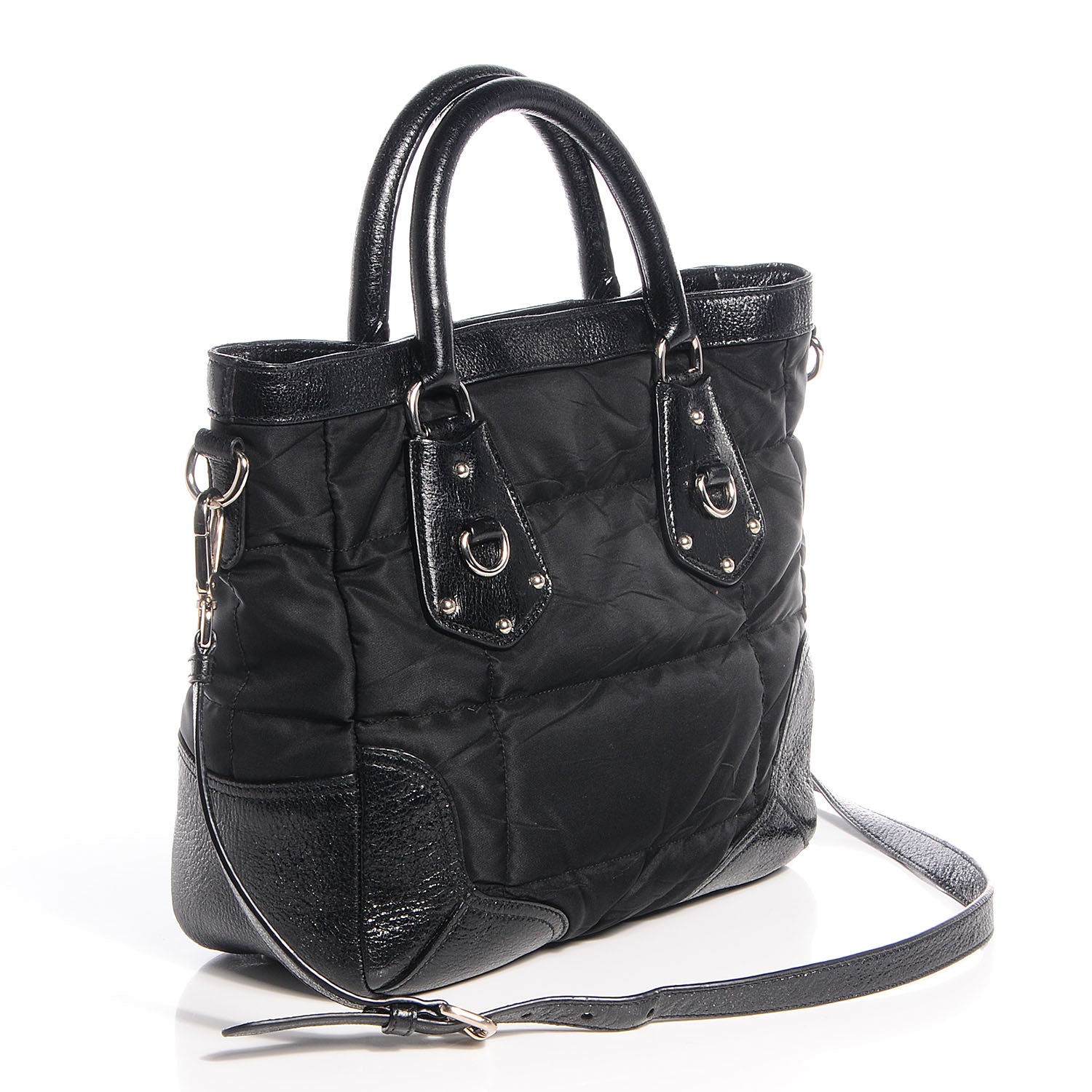 Prada Tessuto Nylon Quilted Tote Nero Black 5 of 12
