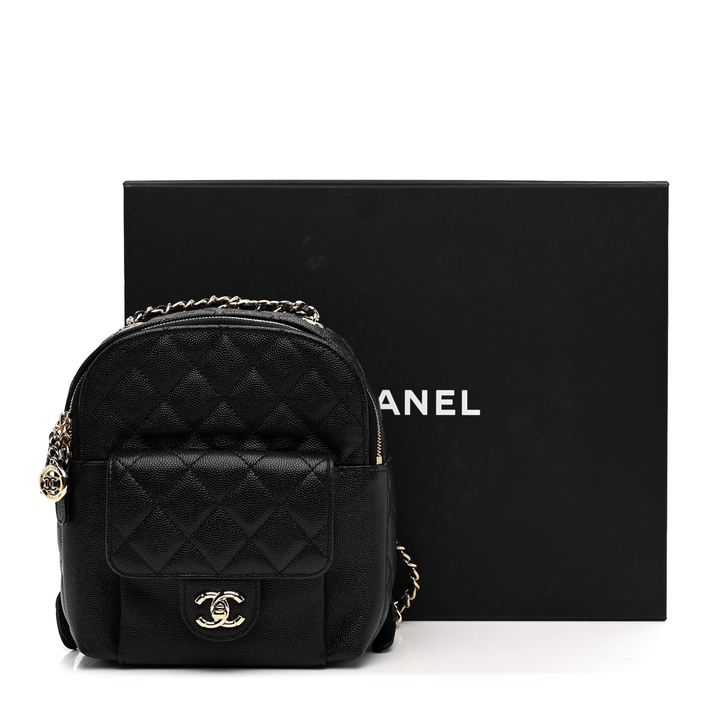 Caviar Quilted Small CC Day Backpack Black
