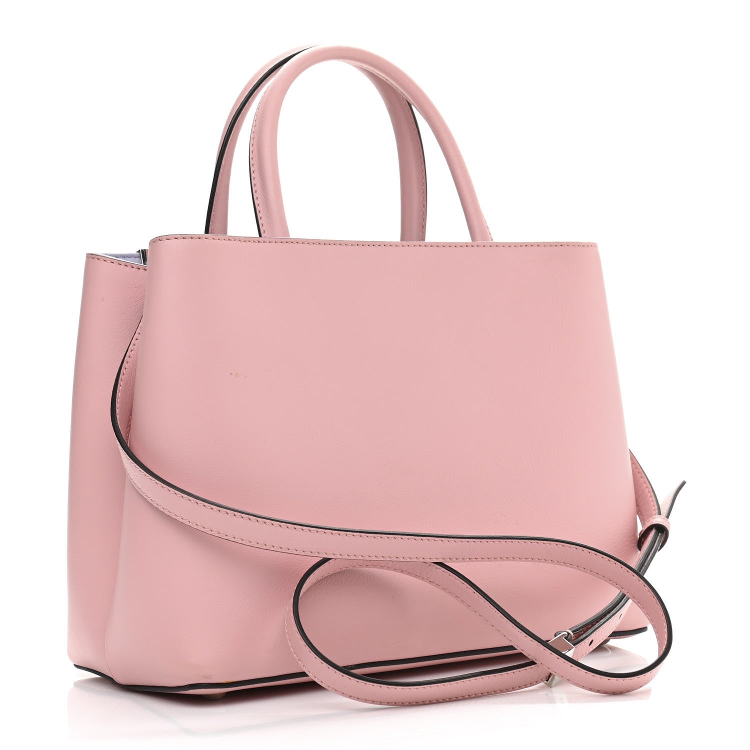 Fendi Vitello Dolce Century Petite 2Jours Tote Bubblegum Lilla Oliva 3 of 12