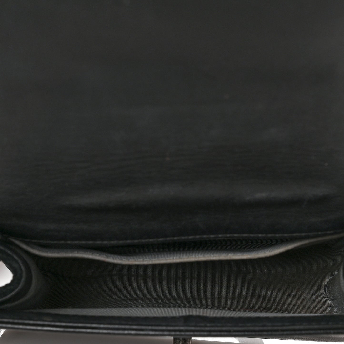Velvet Quilted Small Boy Flap Black