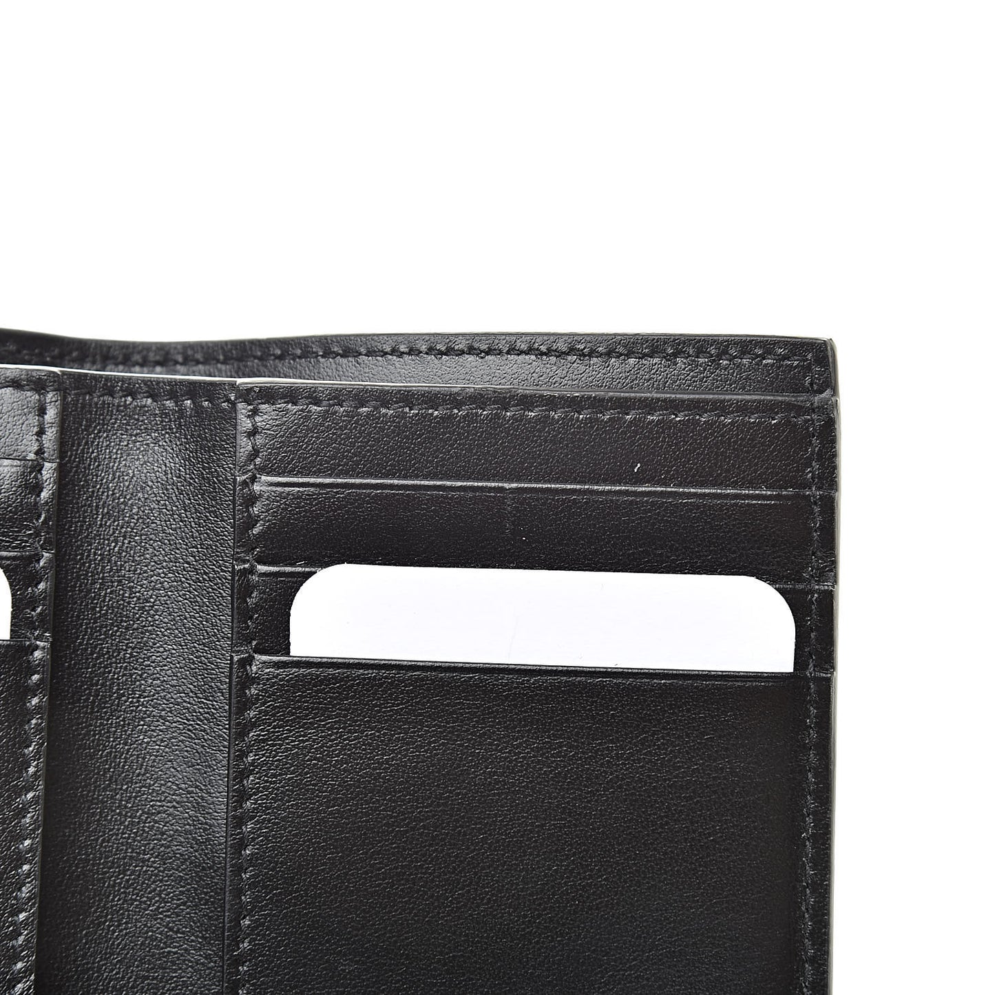Smooth Calfskin Compact Wallet Black