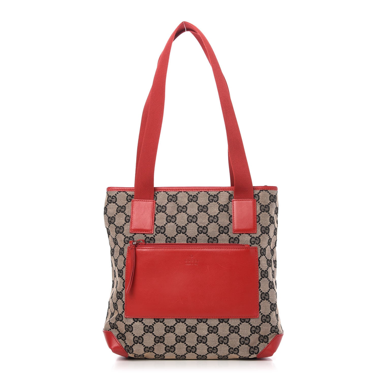 Gucci Monogram Large Tote Navy Red 1 of 10
