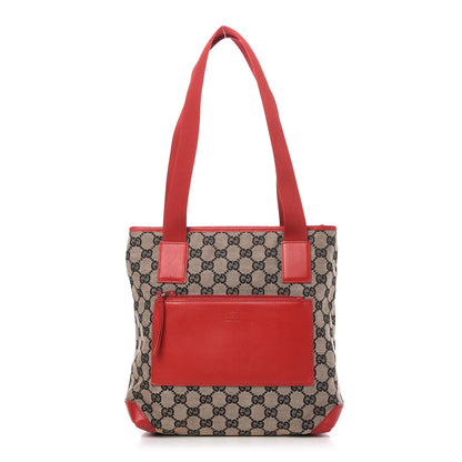 Gucci Monogram Large Tote Navy Red 1 of 10