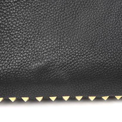 Valentino Garavani Pebbled Calfskin Medium Rockstud Tote Black 14 of 20