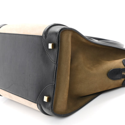 Celine Satin Calfskin Suede Mini Tri-Color Luggage Seashell 10 of 13