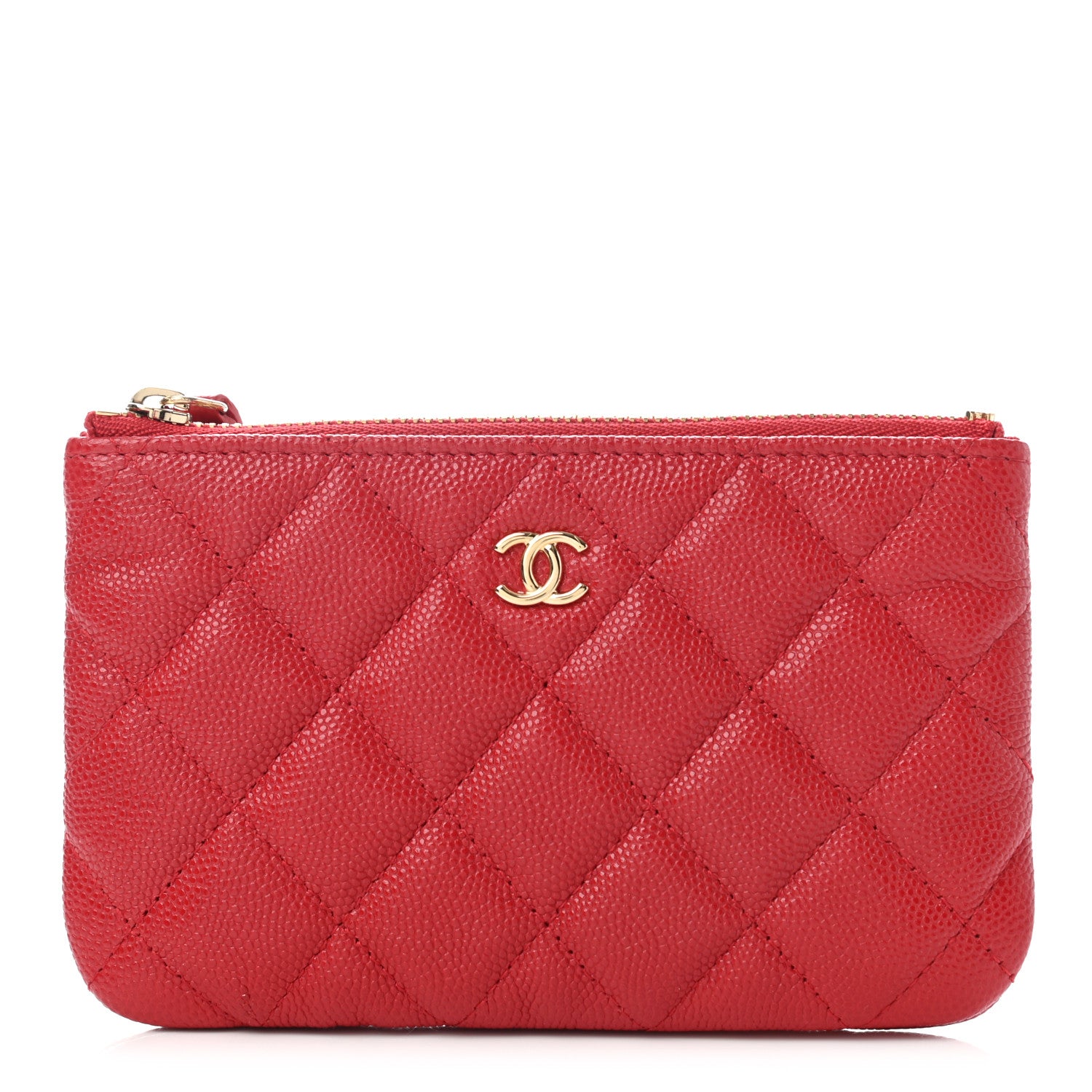 Chanel Caviar Quilted Small Cosmetic Case Red 1 of 7